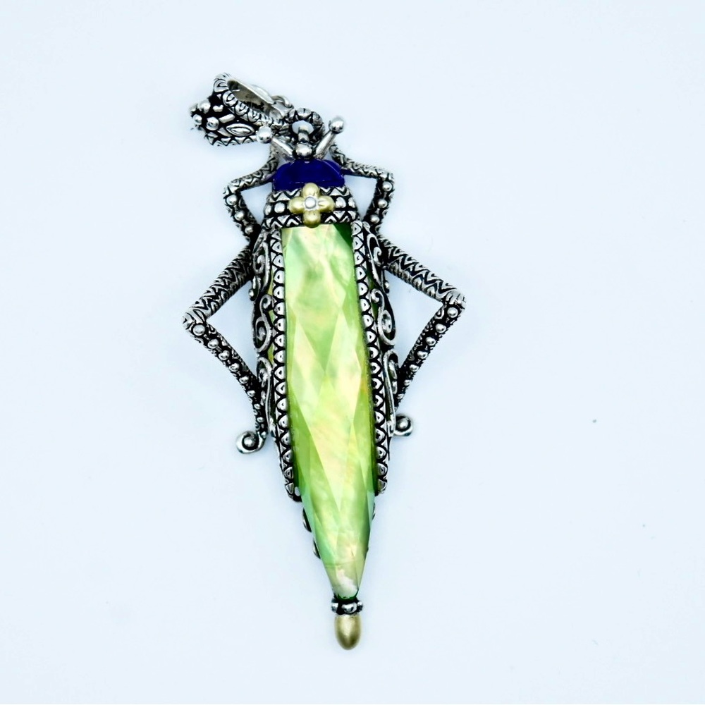 BARBARA BIXBY GRASSHOPPER FLOWER PENDANT ENHANCER